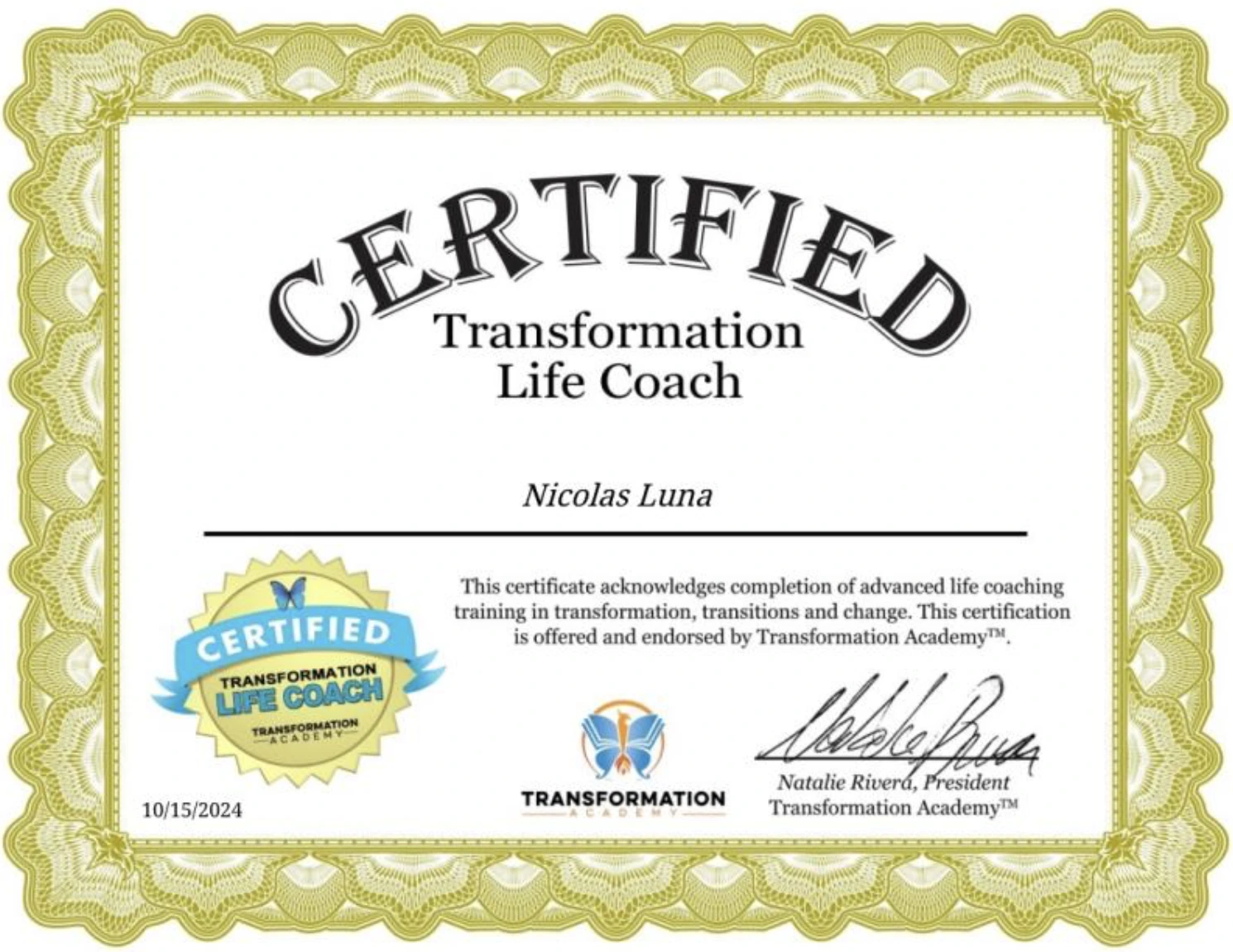 Certification 1